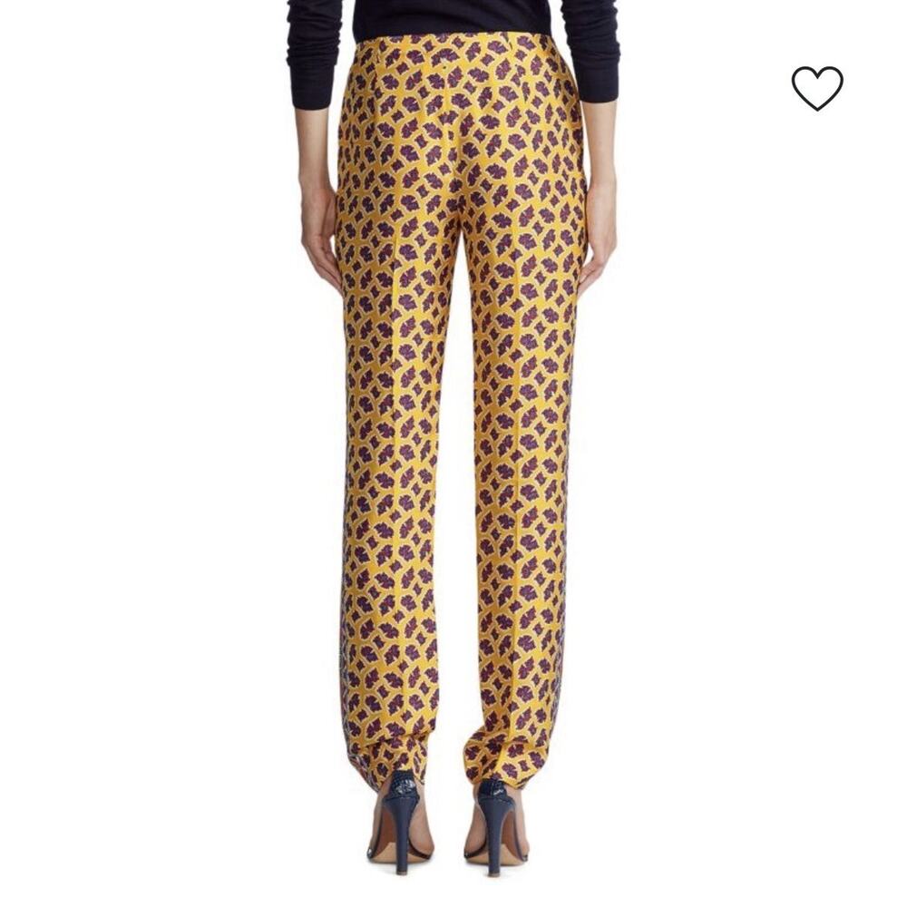 Ralph Lauren Collection Simone Pleated Mulberry Silk Pants 6 Yellow Purple Label - Picture 10 of 11
